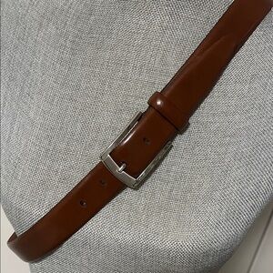 Cognac Brown Leather Belt, Size M 35-37 inch